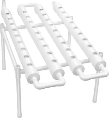 Image de Bac de culture hydroponique - Kit de culture avec 36 emplacements - 4 tubes - 1 niveau - 100 × 50 × 30 cm - Pour les légumes-feuilles - Blanc
