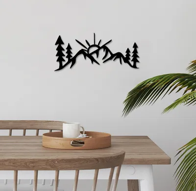 Image de Wallity, Wiew, accessoire mural décoratif en métal, noir, 100 % METAL, 60 x 26 cm