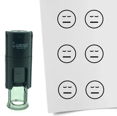 Immagine prodotto di Timbro CombiCraft Smiley Tired rotondo da 10 mm - inchiostro nero