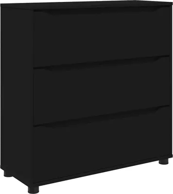 Produktbild von vidaXL Aufbewahrungsschrank Schwarz 80 x 31 x 81 cm Holzwerkstoff