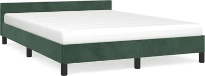 Image de vidaXL Cadre de lit sans matelas vert foncé 140x200 cm velours