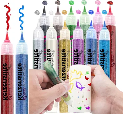 Productafbeelding van 12 stuks kaarsstiften, glitterstiften voor het decoreren van kaarsen