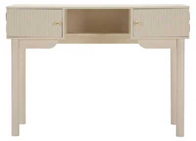 Produktbild von Konsole Shy 40 x 110 x 80 cm MDF Pinie Eisen Weiß Gold