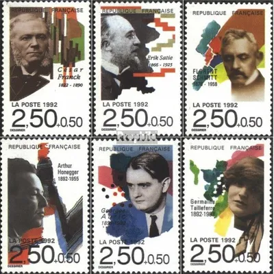 Produktbild von Briefmarken Frankreich 1992 Mi 2892-2897 (kompl.Ausg.) postfrisch Komponisten
