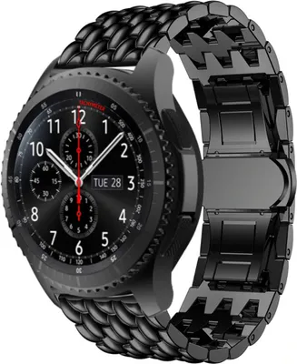 Produktbild von Strap-it Samsung Galaxy Watch 46mm Drache Gliederarmband (Schwarz)