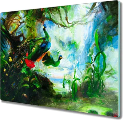 Produktbild von Coloray Schneidebrett Herdabdeckplatte 60x52 cm Kochplattenabdeckung Hackbrett Küchenbrett - Las Tierpfote