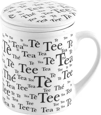 Produktbild von Kräuterteetasse mit Deckel und Teesieb, 10 cm, 300 ml, klar
