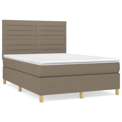 Produktbild von Boxspringbett mit Matratze Taupe 140x200 cm Stoff