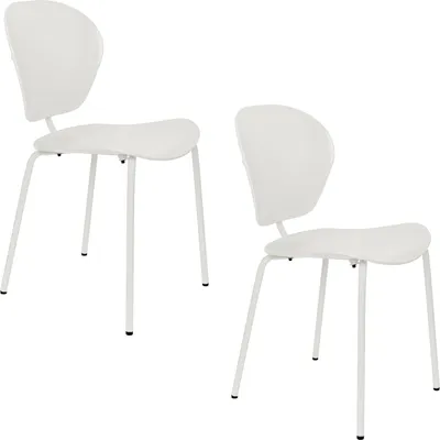 Image de Zuiver The Ocean Chair - Chaise de salle à manger blanche - Lot de 2