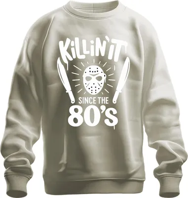 Zdjęcie produktu dla Killin' It Seit 80ern Horror Slasher Maske Machete Halloween Uni  Bluza Pullover, Natur, XL