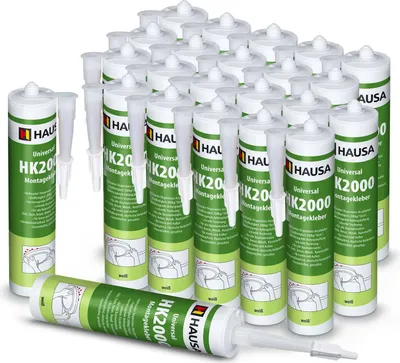 Produktbild von HAUSA High-Tack Montagekleber HK2000 Baukleber für Styropor Leisten 24 x 310ml