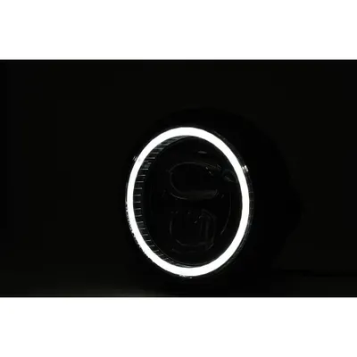 Produktbild von HIGHSIDER 5 3/4 Zoll LED-Scheinwerfer PECOS TYP 7 mit Standlichtring, schwarz matt