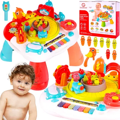 Produktbild von MalPlay Interaktiver Lerntisch | Interaktives Keyboard | Licht & Sound | Zug mit Gleis | Lernspielzeug | Baby Spieltisch Musikspielzeug für Kinder ab 18 Monate