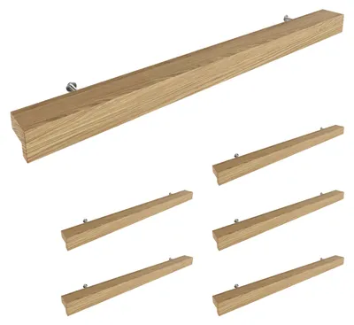 Produktbild von Sossai Holz Möbelgriffe aus Eiche | GAH01 | Lochabstand 224mm, Länge 304mm, 6 Stück