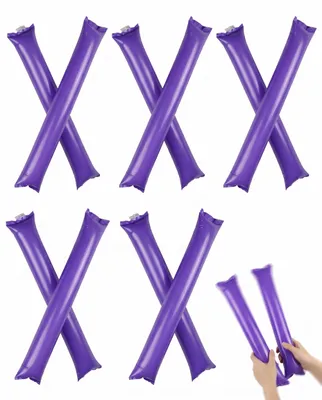 10 aufblasbare Klatschstangen, lila, 60 cm, für Stadion & Party