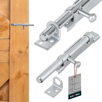 Zdjęcie produktu dla KOTARBAU® Rygiel zasuwkowy maly 100 mm ocynkowany na bialo ? 0,9 cm Rygiel drzwiowy wewnetrzny i zewnetrzny Zamek bramy ogrodowej Rygiel drzwiowy przesuwny Rygiel Grendel Rygiel