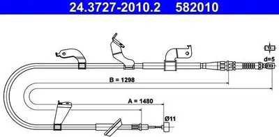 Produktbild von ATE Handbremsseil Seilzug Feststellbremse für SUZUKI SWIFT IV (FZ, NZ) Hinten Rechts 24.3727-2010.2
