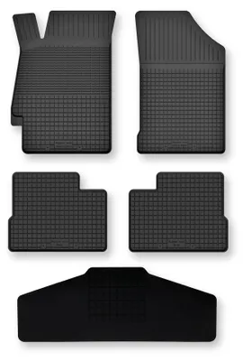 Produktbild von Gummi-Fußmatten mit Tunnelmatte für Mazda 6 I GG / GY 2002-2007 – 5-tlg, Schwarz, modellangepasst – Wielganizator Semi-Universal