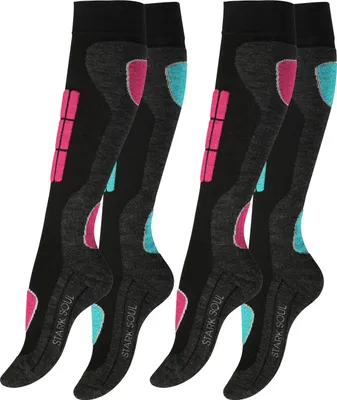 Produktbild von Stark Soul® Skisocken 2 Paar Wintersport Socken, Spezialpolsterung 39-42 pink/turquoise