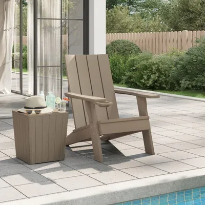 Image de The Living Store Chaise de jardin Adirondack Marron clair 75x88,5x89,5 cm Polypropylène