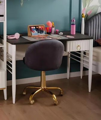 Image de Bureau blanc moderne en bois pour bureau à domicile