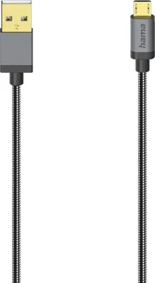 Produktbild von Hama Micro-USB-Kabel USB 2.0, 480 Mbit/s, Metall, 0,75 m