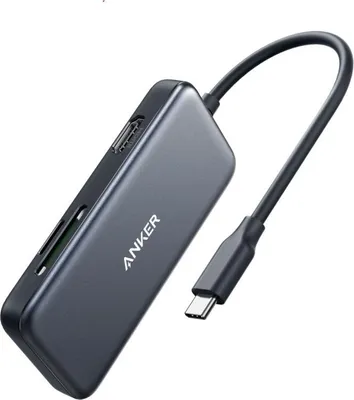 Zdjęcie produktu dla Hub USB 3.2 Gen 1 Type-C Anker, 4K Ultra HD, MicroSD, SD, czarny, 75 g