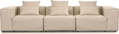 Zdjęcie produktu dla HOME DELUXE - Sofa Verona - Beżowa, rozmiar: M - ok. 327 x 70 x 120 cm, wysokość siedziska: 46 cm, głębokość siedziska: 80 cm, z poduszkami I Sofa modułowa Sofa modułowa narożna część dzienna