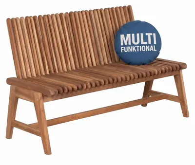 Produktbild von Gartenbank Leeds Teakholz 130 cm – verstellbare Rückenlehne massiv Multifunktion