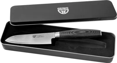 Zdjęcie produktu dla Nóż Santoku GRÄWE Damaszener, ostrze 12,5 cm z rękojeścią z micarty