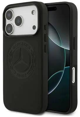 Zdjęcie produktu dla Etui Mercedes Leather Vintage Logo Magsafe Na Iphone 17 Pro - Czarne