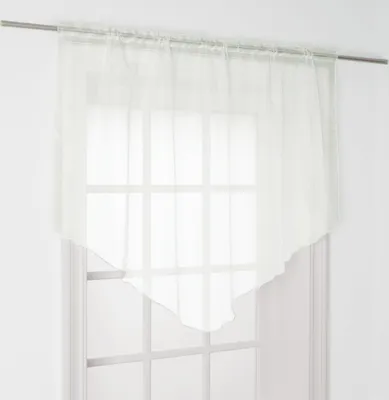 Produktbild von Scheibengardine ( Weiß ) mit Stangendurchzug 140x100 cm - Bistrogardine Transparent, Panneaux Voile, Zipfelgardine - Kurzstore mit Tunnelzug