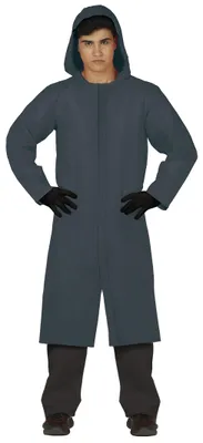 Obrázok produktu pre Filmová postava Bunda s kapucňou Karnevalový kostým Dark Wizard Earth Look Villain Elegantný klasický mysteriózny módny odev Dlhý kabát, Veľkosť: 52 - 54 (L) Farba: sivá