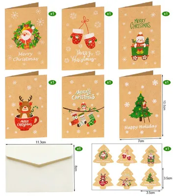 Produktbild von 24 Stück neue Weihnachtssegenskarten, Frohe Weihnachten, Feiertagsgeschenkkarten, Grußkarten, Nachrichtenkarten-B