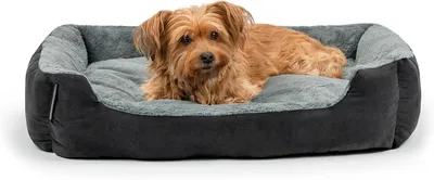 Immagine prodotto di Cuccia per cani, 75x60 cm, con cuscino reversibile, base antiscivolo, colore nero e grigio, adatta sia per interni che per esterni