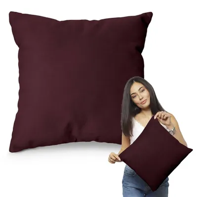 Obrázok produktu pre Muralo DEKORATÍVNY VANKÚŠ 50 cm x 50 cm Dekoračný vankúš na pohovku Dekoračný vankúš na posteľ Vínočervená