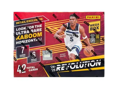 Produktbild von 2024/25 Panini Revolution Basketball Mega Box – mit exklusiven Scope Parallels + Gratis Card-Up Schutzhüllen