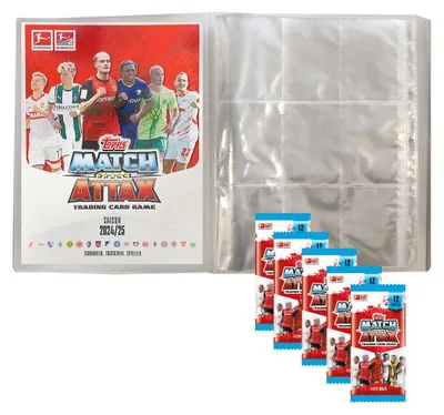 Produktbild von Topps Match Attax Bundesliga - 2024/2025 - 1 Leere Sammelmappe + 5 Booster