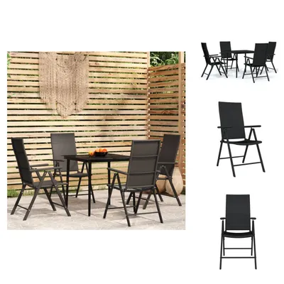 Produktbild von vidaXL 5-tlg. Garten-Essgruppe Schwarz -  Gartenmöbel-Sets