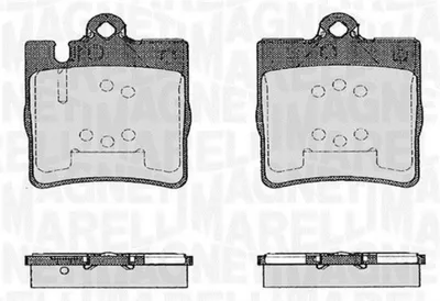 Produktbild von MAGNETI MARELLI Bremsbeläge Satz Hinten Bremsklötze passend für MERCEDES-BENZ C-Klasse Limousine (W203) 363916060553
