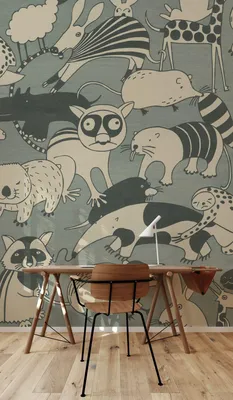 Produktbild von Digitaldruck Vlies Fototapete - Wobble Zoo - Größe 300 x 250 cm
