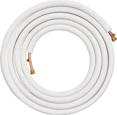 Immagine prodotto di Set di tubi per mini split da 7620 mm, tubi in rame con diametro esterno di 9,5 e 15,9 mm e isolamento a triplo strato, per impianti di climatizzazione mini split a refrigerante o pompa di calore e impianti HVAC con nastri di avvolgimento.