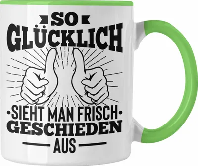 Produktbild von Trendation - Scheidung Tasse Scheidung Geschenkidee Lustig Glücklich (Grün)