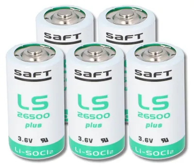 Image de 5x SAFT pile lithium Baby C LS 26500 PLUS 3,6V 8,5Ah lithium chlorure de thionyle