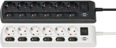 Produktbild von Brennenstuhl 1153110126 Verlängerungskabel 2 m 6 AC-Ausgänge Indoor Weiß (1153110126)