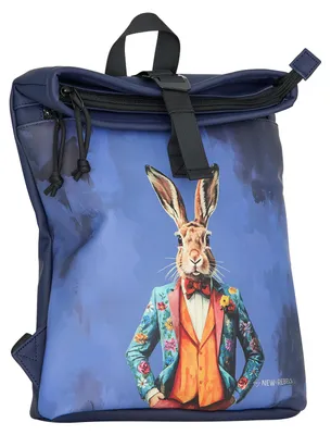 Produktbild von New Rebels Rolltop Cityrucksack Los Angeles – Stylischer Rolltop Rucksack mit Hasen-Design, Wasserabweisend & Praktisch