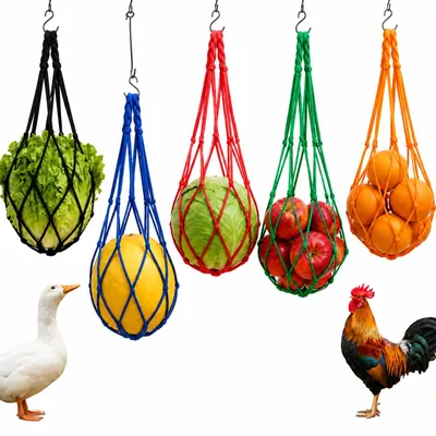 Hühnerfutternetz 5 Stück, 56 cm, Nylon, zum Aufhängen