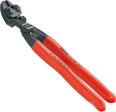 Produktbild von Knipex 71 41 200, Bolzenschneiderzange, 6 mm, Chrom-Vanadium-Stahl, Kunststoff, Rot, 200 mm