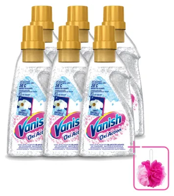 Produktbild von 6 x Vanish Oxi Action Whitening Gel – Wasbooster für weiße Wäsche – 750 ml - Sparpackung - 6 Stücke