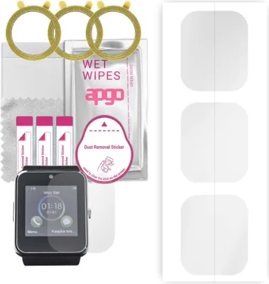 Produktbild von apgo 3 Stück Schutzfolie, klar, kompatibel mit Manta MA429 Smartwatch, Hydrogel Displayschutzfolie mit Positionierhilfe, Displayfolie, robust und kratzfest